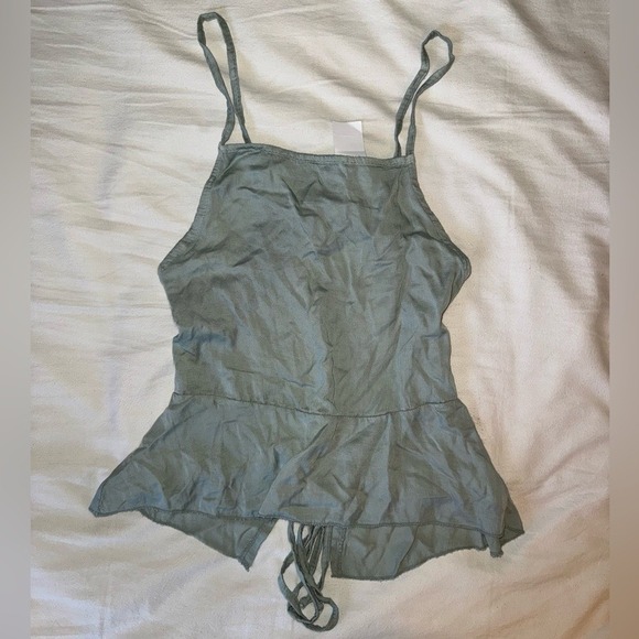 American Eagle Outfitters Tops - Sage Green Fairy Core‎ Sleeveless Blouse 'Don't Ask Why' NYC
